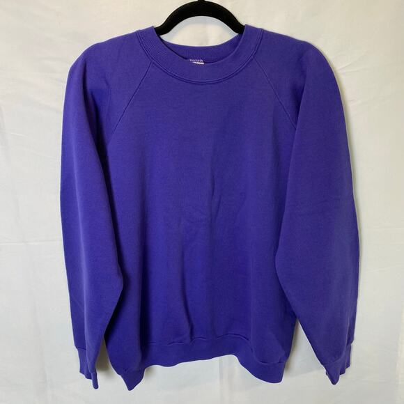 Fruit of the Loom Women’s Crewneck Pullover Size XL Vintage 90’s Purple Raglan - Picture 1 of 6